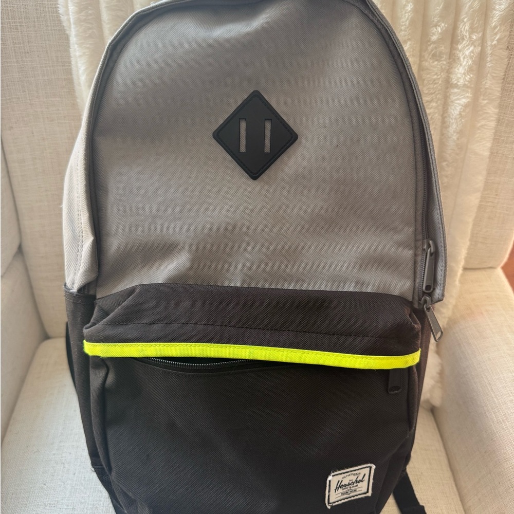 Herschel Supply Company Gray and Black Backpack with Neon Accent